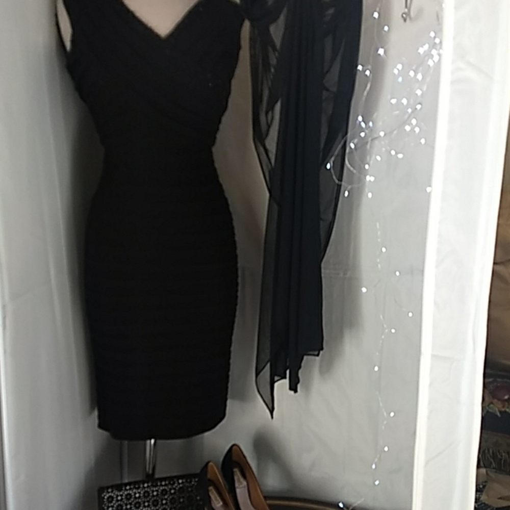 Black Cache evening dress short,  size 2